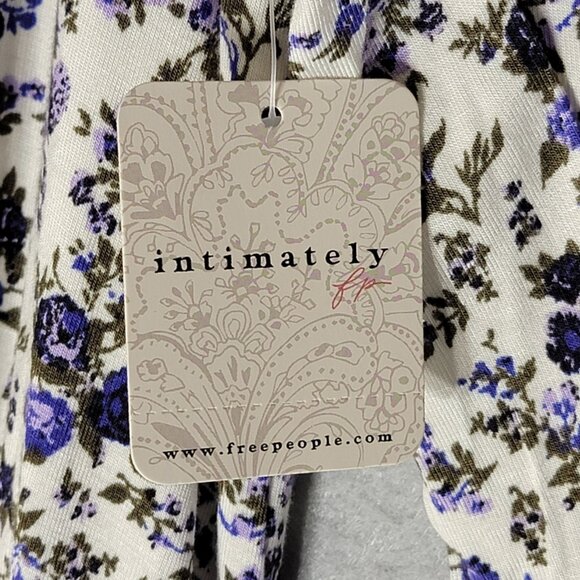 Free People Intimately Free Kaya Print Cutout Bodysuit Blue Micro Floral Fairy - Picture 9 of 13